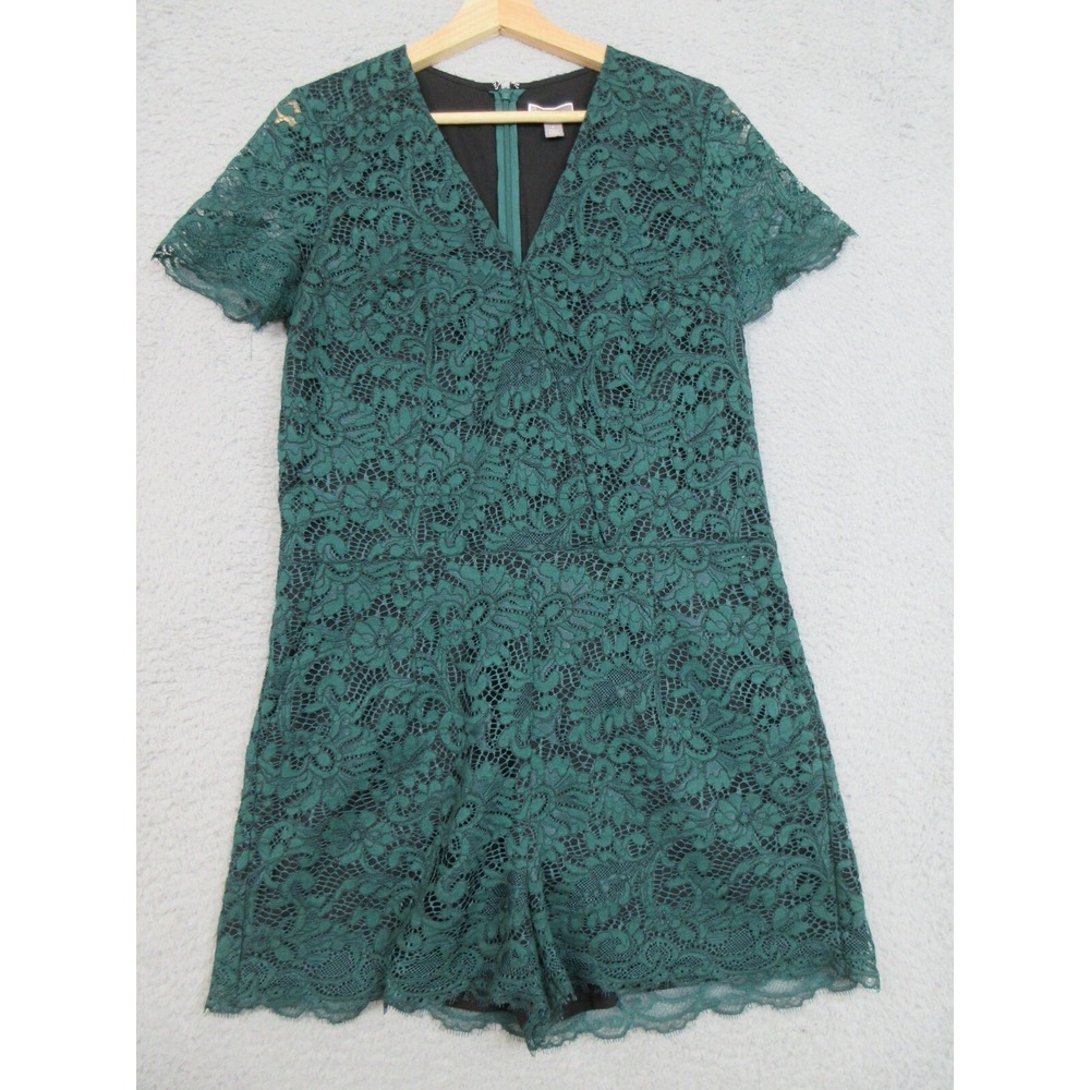Chelsea28 Romper‎ Womens 6 Green Lace Fairycore Fairy Earthy Ethereal Whimsical